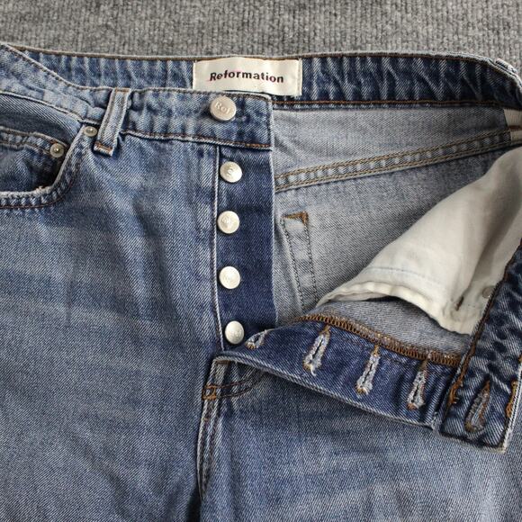 Reformation Jeans Womens 28 Fawcett Wide Leg Cropped Celtic Wash Denim Blue Chic - Picture 5 of 15